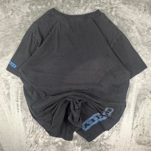 Oakley x Buckle Big Logo Print Black/Blue Graphic T-shirt Size Large - Picture 2 of 7